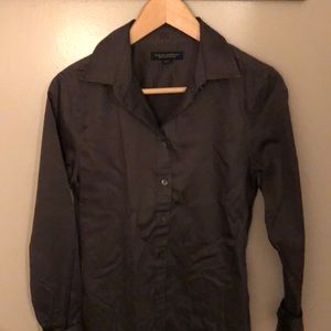 Banana Repiblic slim fit blouse, dark gray size 6